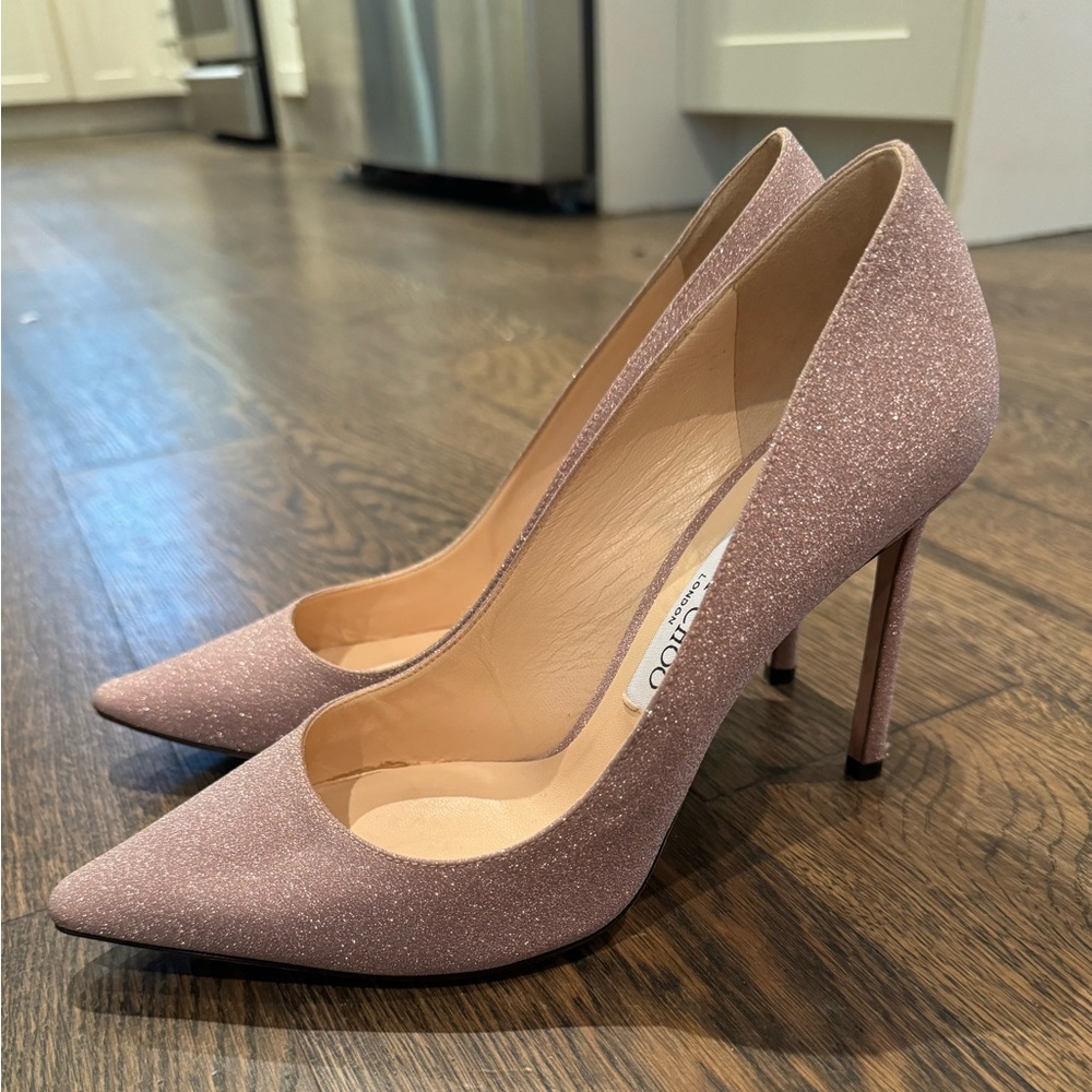 Jimmy Choo pink sparkly pumps size 38